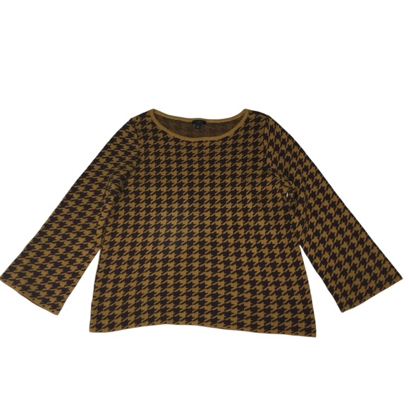 ANN TAYLOR Factory Houndstooth Gold Brown Sweater - Women’s XL - Picture 8 of 15
